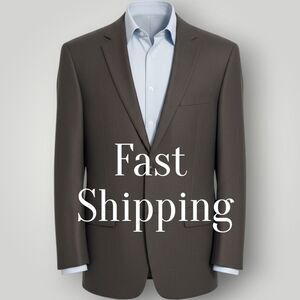 RALPH LAUREN Mens Blazer Sport Coat Two Button Suit Jacket 40R Brown Wool